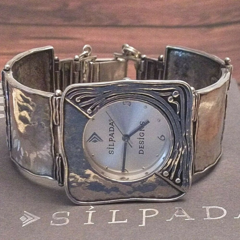 STATEMENT STERLING SILVER SQUARE  SILPADA WATCH